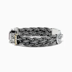 Bracelets|Effy Jewelry 925 Sterling Silver/18K Yellow Gold Garnet Braided Chain Bracelet