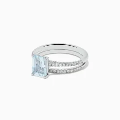 Rings|BH Multi Aquarius 14K Gold Aquamarine and Diamond Ring Set