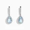 Earrings|Effy Jewelry Aquarius 14K White Gold Aquamarine and Diamond Drop Earrings
