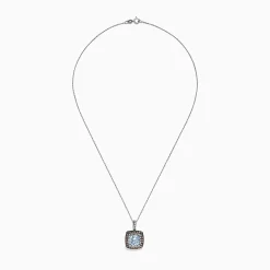 Necklaces & Pendants|BH Multi Aquarius 14K White Gold Aquamarine and Diamond Pendant, 2.72 TCW