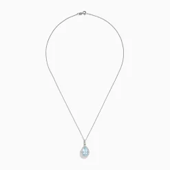 Necklaces & Pendants|Effy Jewelry Aquarius 14K White Gold Aquamarine and Diamond Pendant