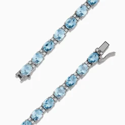 Bracelets|Effy Jewelry Aquarius 14K White Gold Aquamarine Tennis Bracelet 8.23 TCW