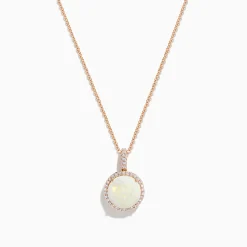 Necklaces & Pendants|BH Multi Aurora 14K Rose Gold Opal and Diamond Pendant, 2.57 TCW