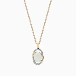 Necklaces & Pendants|Effy Jewelry Aurora 14K Two Tone Gold Opal and Diamond Pendant, 1.49 TCW