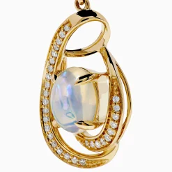 Earrings|Effy Jewelry Aurora 14K Yellow Gold Opal and Diamond Earrings