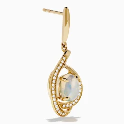 Earrings|Effy Jewelry Aurora 14K Yellow Gold Opal and Diamond Earrings