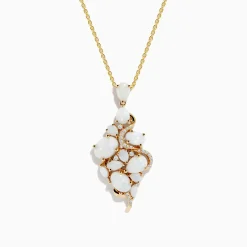 Necklaces & Pendants|Effy Jewelry Aurora 14K Yellow Gold Opal and Diamond Pendant