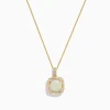 Necklaces & Pendants|BH Multi Aurora 14K Yellow Gold Opal and Diamond Pendant, 1.41 TCW