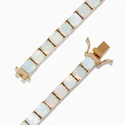 Bracelets|Effy Jewelry Aurora 14K Yellow Gold Opal Tennis Bracelet 17.40 TCW