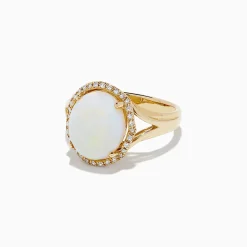 Rings|BH Multi Aurora 14K Yellow Gold Opal and Diamond Ring, 2.64 TCW