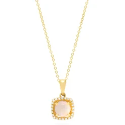 Necklaces & Pendants|Effy Jewelry Aurora 14K Yellow Gold Opal and Diamond Pendant, 0.62 TCW