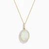 Necklaces & Pendants|BH Multi Aurora 14K Yellow Gold Opal and Diamond Pendant