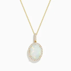 Necklaces & Pendants|BH Multi Aurora 14K Yellow Gold Opal and Diamond Pendant