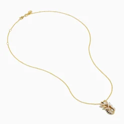 Necklaces & Pendants|Effy Jewelry Aurora 14K Yellow Gold Opal and Diamond Leaf Pendant