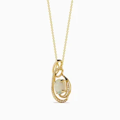 Necklaces & Pendants|Effy Jewelry Aurora 14K Yellow Gold Opal and Diamond Pendant