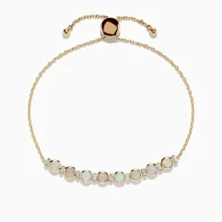 Bracelets|Effy Jewelry Aurora 14K Yellow Gold Opal Bolo Bracelet 1.81 TCW