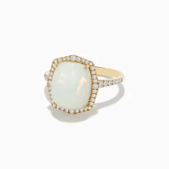 Rings|BH Multi Aurora 14K Yellow Gold Opal and Diamond Ring