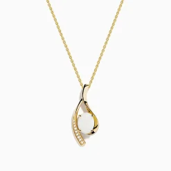 Necklaces & Pendants|Effy Jewelry Aurora 14K Yellow Gold Opal and Diamond Pendant