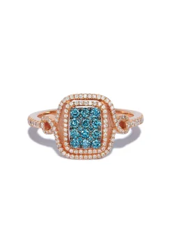 Rings|Effy Jewelry Bella Bleu 14K Rose Gold Blue and White Diamond Ring, 0.52 TCW