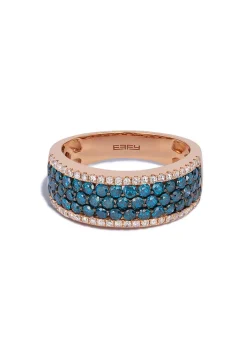 Rings|Effy Jewelry Bella Bleu 14K Rose Gold Blue and White Diamond Ring, 1.28 TCW