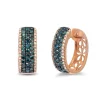 Earrings|Effy Jewelry Bella Bleu 14K Rose Gold Blue and White Diamond Earrings, 1.30 TCW