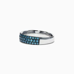 Rings|Effy Jewelry Bella Bleu 14K White Gold Blue Diamond Band Ring, 0.87 TCW