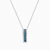 Necklaces & Pendants|BH Multi Bella Bleu 14K White Gold Blue and White Diamond Pendant, 0.62 TCW