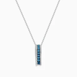 Necklaces & Pendants|BH Multi Bella Bleu 14K White Gold Blue and White Diamond Pendant, 0.62 TCW
