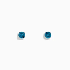 Earrings|Effy Jewelry Bella Bleu 14K White Gold Blue Diamond Stud Earrings