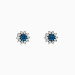 Earrings|Effy Jewelry Bella Bleu 14K White Gold Blue and White Diamond Earrings 1.20 TCW