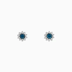 Earrings|Effy Jewelry Bella Bleu 14K White Gold Blue and White Diamond Earrings 0.50 TCW