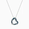 Necklaces & Pendants|Effy Jewelry Bella Bleu 14K White Gold Blue and White Diamond Heart Pendant