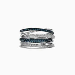 Rings|Effy Jewelry Bella Bleu 14K White Gold Blue and White Diamond Ring, 0.56 TCW