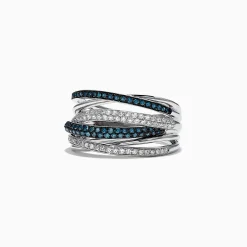 Rings|Effy Jewelry Bella Bleu 14K White Gold Blue and White Diamond Ring, 0.56 TCW