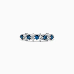 Rings|BH Bella Bleu 14K White Gold Blue and White Diamond Ring, 0.58 TCW