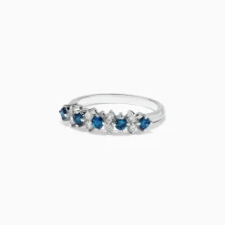 Rings|BH Bella Bleu 14K White Gold Blue and White Diamond Ring, 0.58 TCW