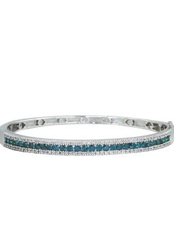 Bracelets|Effy Jewelry Bella Bleu 14K White Gold Blue and White Diamond Bangle, 2.13 TCW