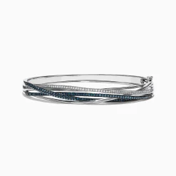 Bracelets|Effy Jewelry Bella Bleu 14K White Gold Blue and White Diamond Bangle, 1.17 TCW