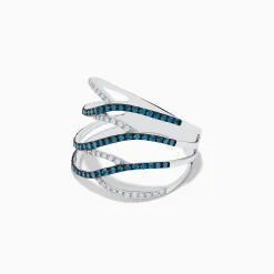 Rings|Effy Jewelry Bella Bleu 14K White Gold Blue and White Diamond Ring, 0.47 TCW