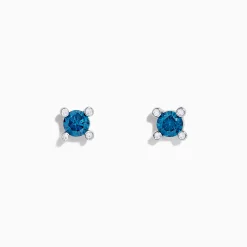 Earrings|BH Multi Bella Bleu 14K White Gold Blue Diamond Stud Earrings, 0.53 TCW