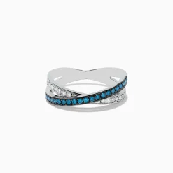 Rings|Effy Jewelry Bella Bleu 14K White Gold Blue and White Diamond Ring, 0.57 TCW