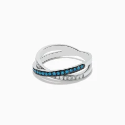 Rings|Effy Jewelry Bella Bleu 14K White Gold Blue and White Diamond Ring, 0.57 TCW