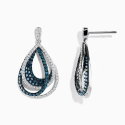 Earrings|Effy Jewelry Bella Bleu 14K White Gold Blue and White Diamond Earrings