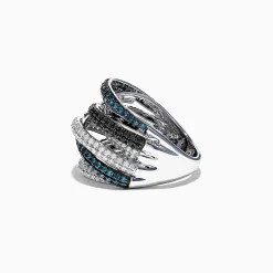 Rings|Effy Jewelry Bella Bleu 14K White Gold Diamond Crossover Ring, 2.08 TCW