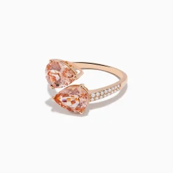 Rings|Effy Jewelry Blush 14K Rose Gold Morganite and Diamond Bypass Ring
