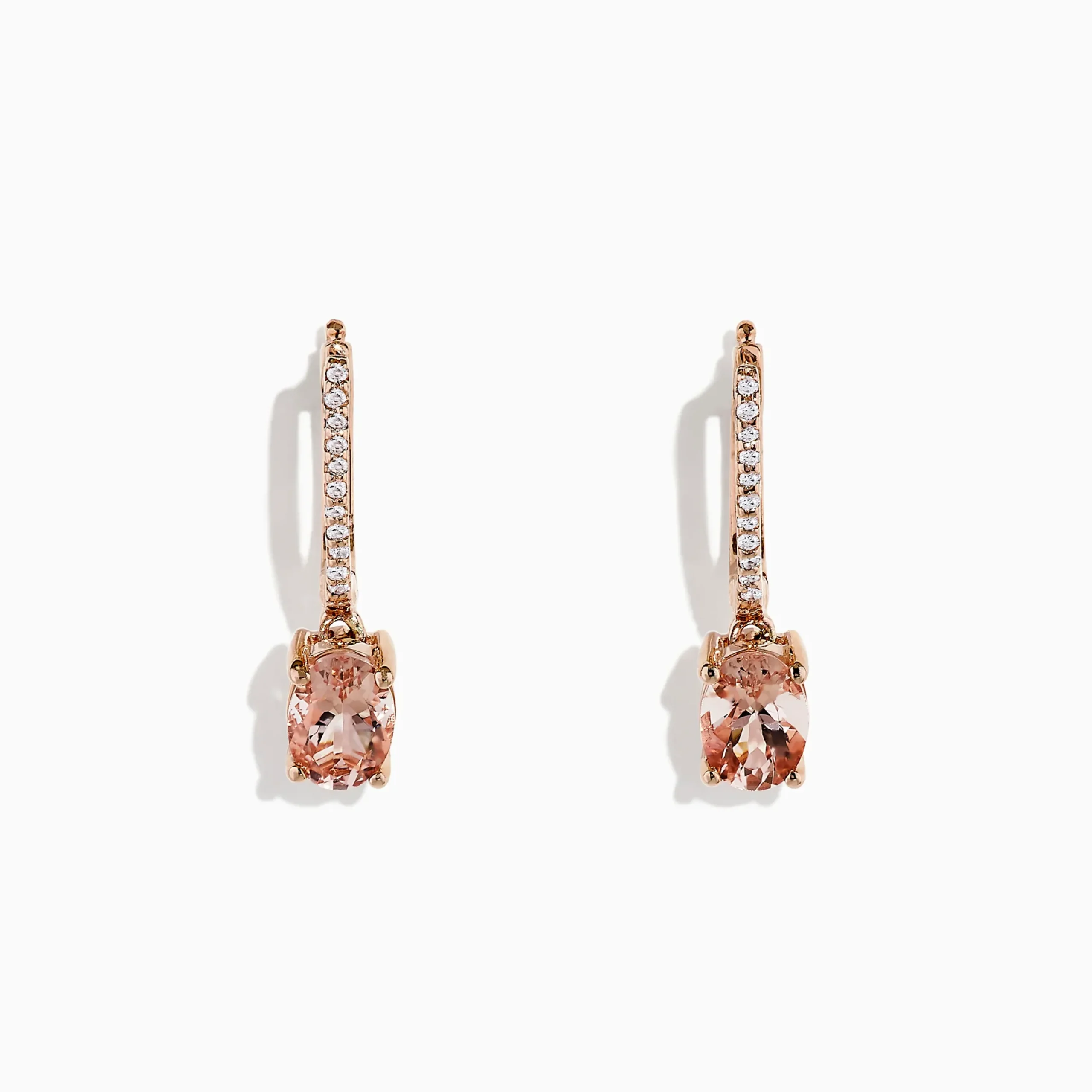 Earrings|BH Multi Blush 14K Rose Gold Morganite and Diamond Earrings, 1.49 TCW