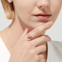 Rings|Effy Jewelry Blush 14K Rose Gold Morganite and Diamond Heart Ring, 1.93 TCW