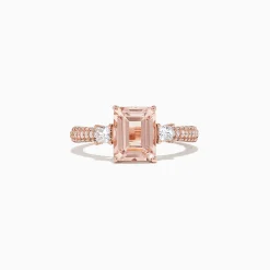 Rings|Effy Jewelry Blush 14K Rose Gold Morganite and Diamond Ring, 2.59 TCW