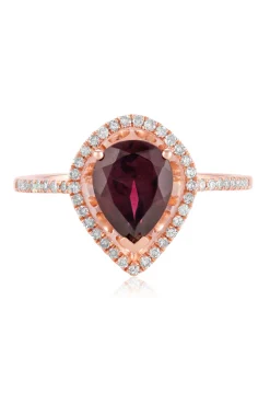 Rings|Effy Jewelry Bordeaux 14K Rose Gold Rhodolite Garnet and Diamond Ring, 1.46 TCW