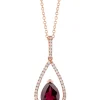 Necklaces & Pendants|Effy Jewelry Bordeaux 14K Rose Gold Rhodolite Garnet and Diamond Pendant, 1.46 TCW
